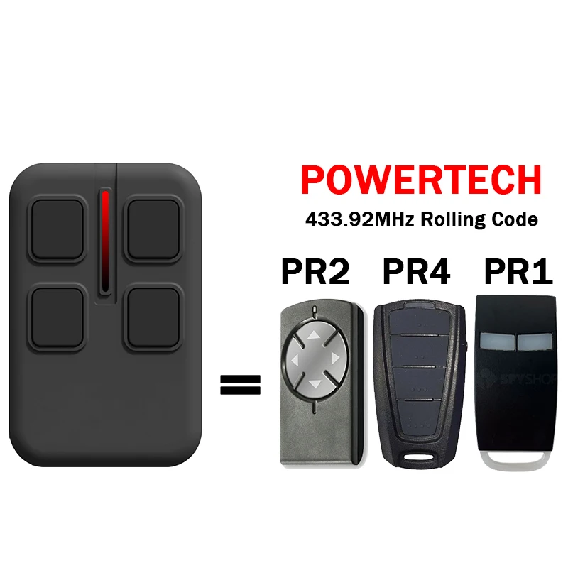 Powertech Remote Control PR1 PR2 PR4 Garage Door Opener Remote Control 433.92MHz Rolling Code Electric Gate Control