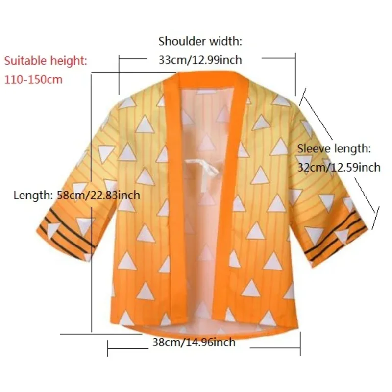 Anime Cosplay Costume Demon Slayer Kimetsu No Yaiba Haori Kimono Agatsuma Zenitsu Kochou Shinobu Summer Coat Shirt Anime Clothes