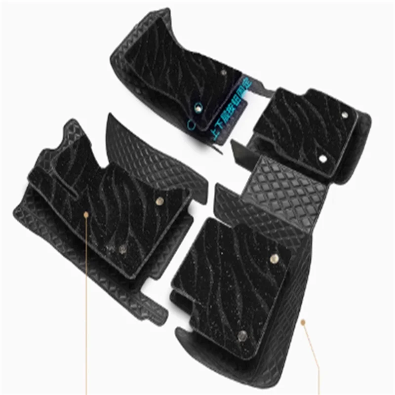 5D Custom Car Floor Mats For Toyota Fortuner Auto Carpets Double Layer Foot Coche Floor Liners Blanket