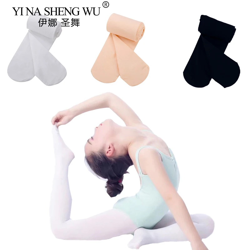 Ballet Dance Tights Leggings for Girls Women Kids Ballet Dance Stockings Pantyhose Velvet Seamless 90D Skin white Pantyhose