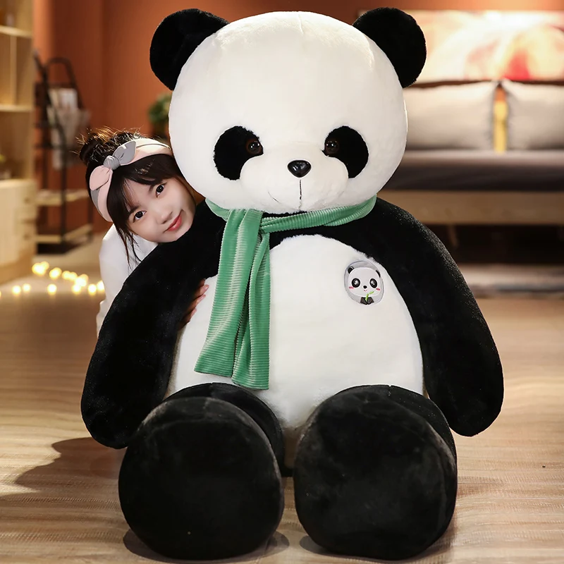 

60-120CM Giant Size Scarf Panda Bear Plush Stuffed Animal Doll Animals Cartoon Kawaii Dolls Girls Lover Gift Toy