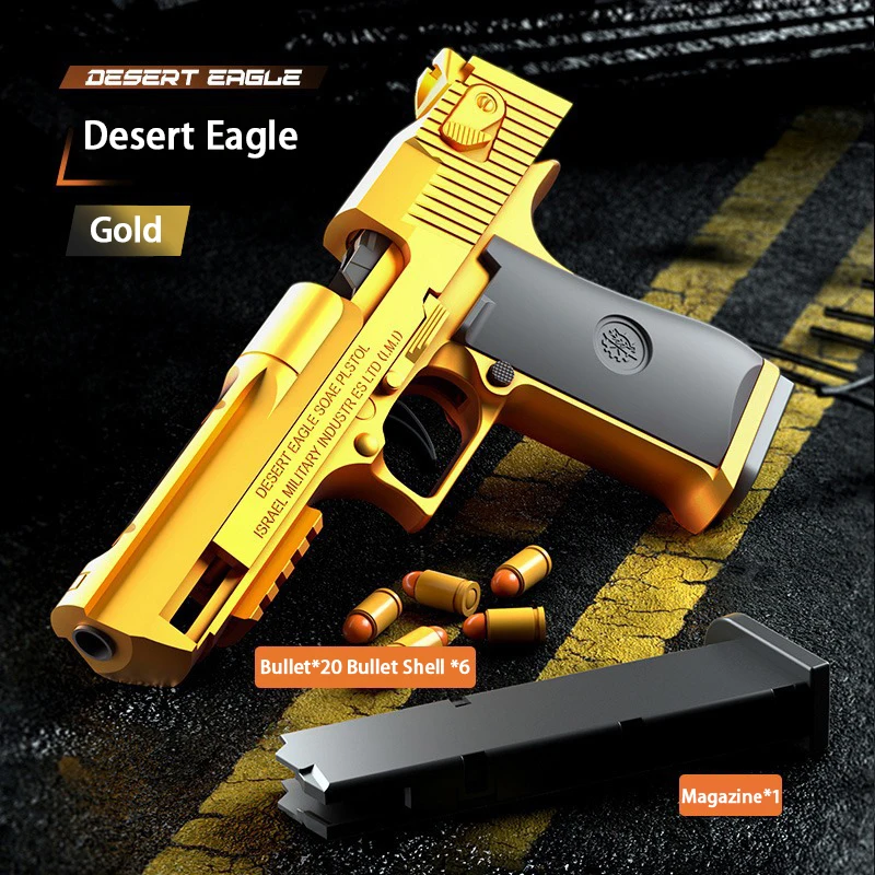 Desert Eagle Pistola catapulta Pistola giocattolo Gioco all'aperto, Pistola giocattolo che riduce lo stress, Lanciatore di proiettili morbidi continuo USP sospeso vuoto
