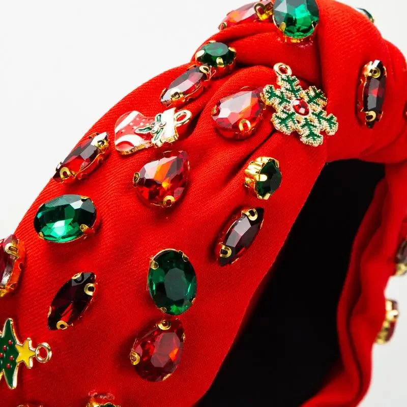 عيد الميلاد لامعة الزجاج الماس مزاجه عقال بسيط تنوعا عطلة إكسسوارات الشعر رباط شعر