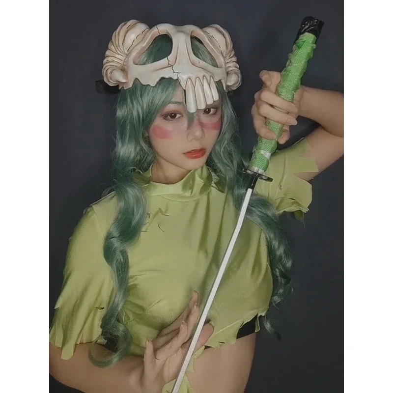 BLEACH Neliel Cosplay disfraz Nel pelucas máscara casco vestido de mujer para fiesta de Halloween rlu;3
