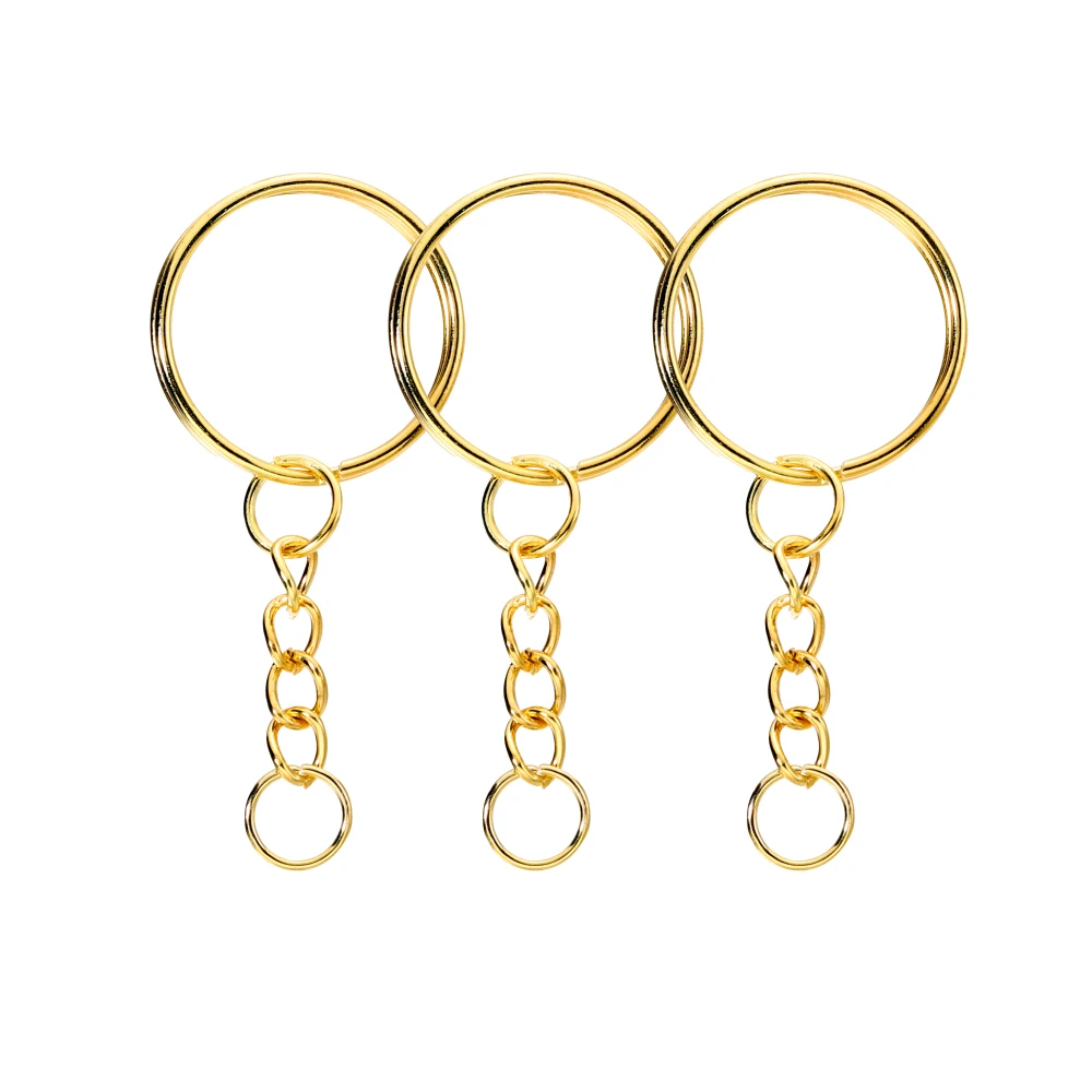 50 Stks/partij Sleutelhanger Sleutelhanger Ronde Split Sleutelhanger Sleutelhanger Met Springring Voor Sleutelhanger Hangers Diy Sieraden Maken Accessoires