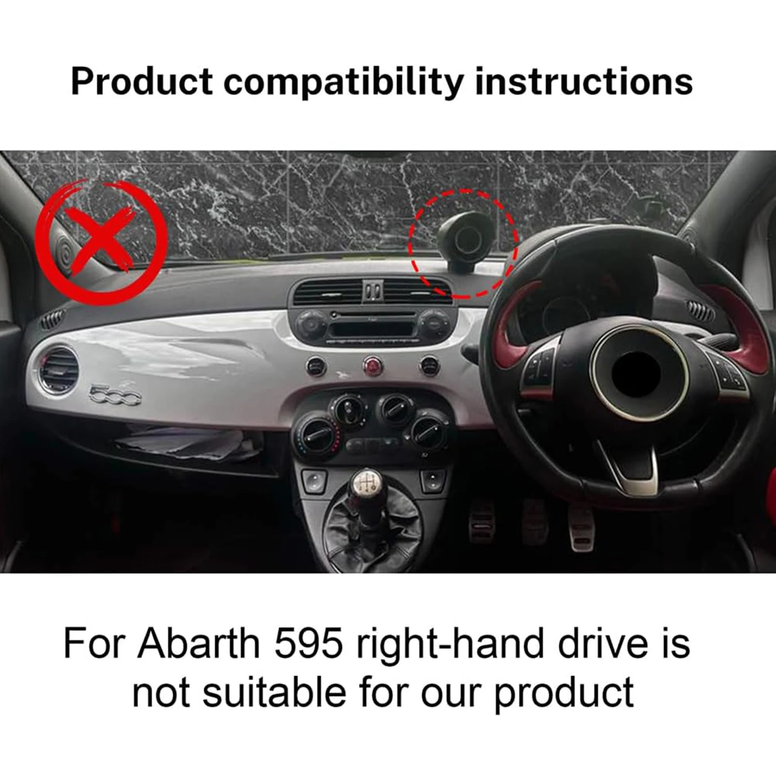 for Fiat 500 2008-2023 Fiat500 Car Dashboard Mat  Accessories Sunshade Protective Carpet Dash Mat Dashmat