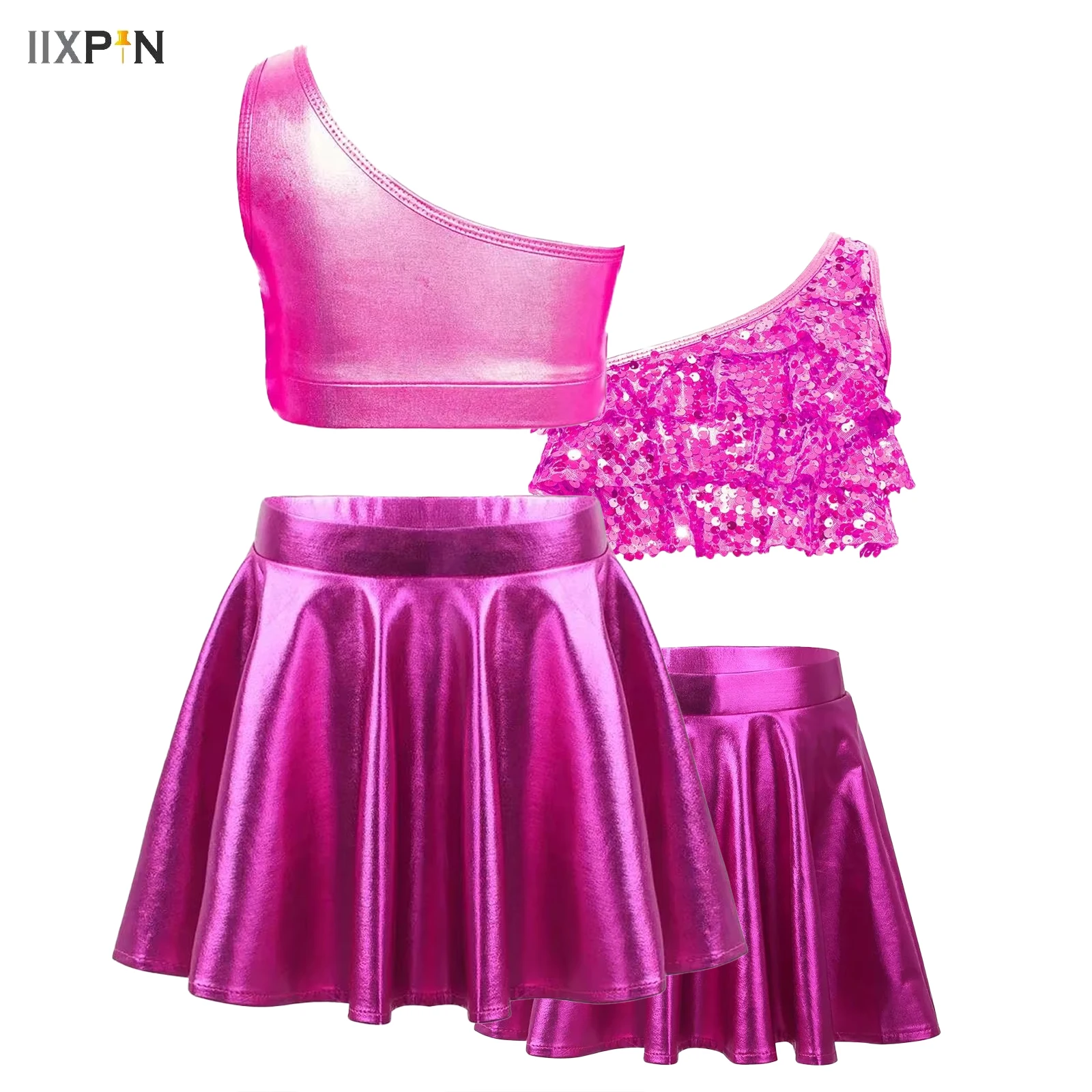 

Sequin Jazz Dance Costume Girl's Stage Hip-hop Runway Performance Costume Kids Children's Jazz Street Dance Performance Clothes