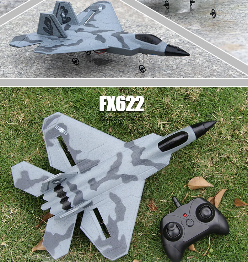 Fx622 2.4ghz Remote Control Plane Fixed Wing Small F22 Fighter Aircraft Model Toy Rc Glider For Boys Gifts