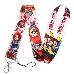Horror Film Chucky Child Lanyard Badge ID Mobile Phone Rope Key Lanyard Neck Straps Accessories webbings ribbons