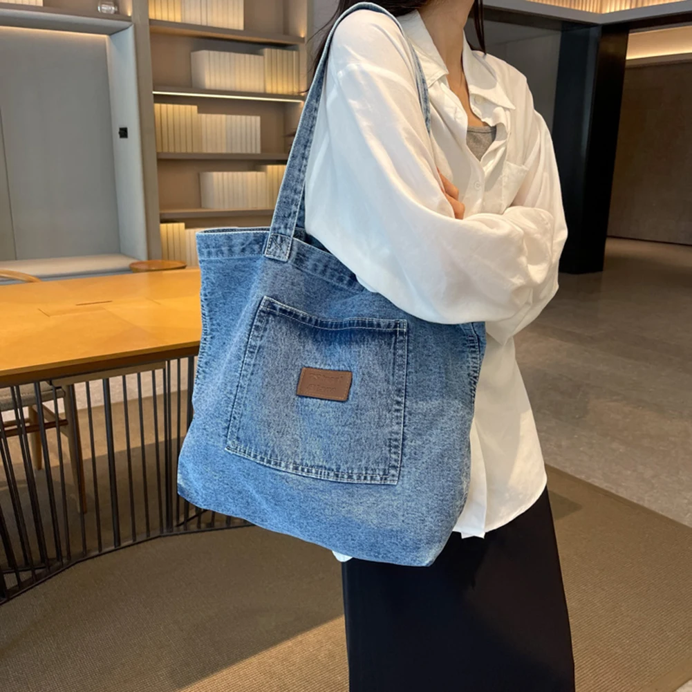 Denim Designer Handbag Luxury Designer Tote Bag Fashionalbe Clutch Bags SolidColor Underarm Simple Female Commuter Handbags 2024