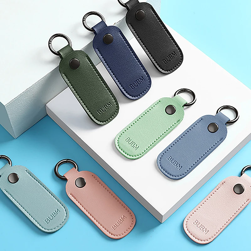 1PC Leather USB Flash Drive Storage Bag Pendrive Protective Cover U Disk Pouch Key Ring Holder Memory Stick Case