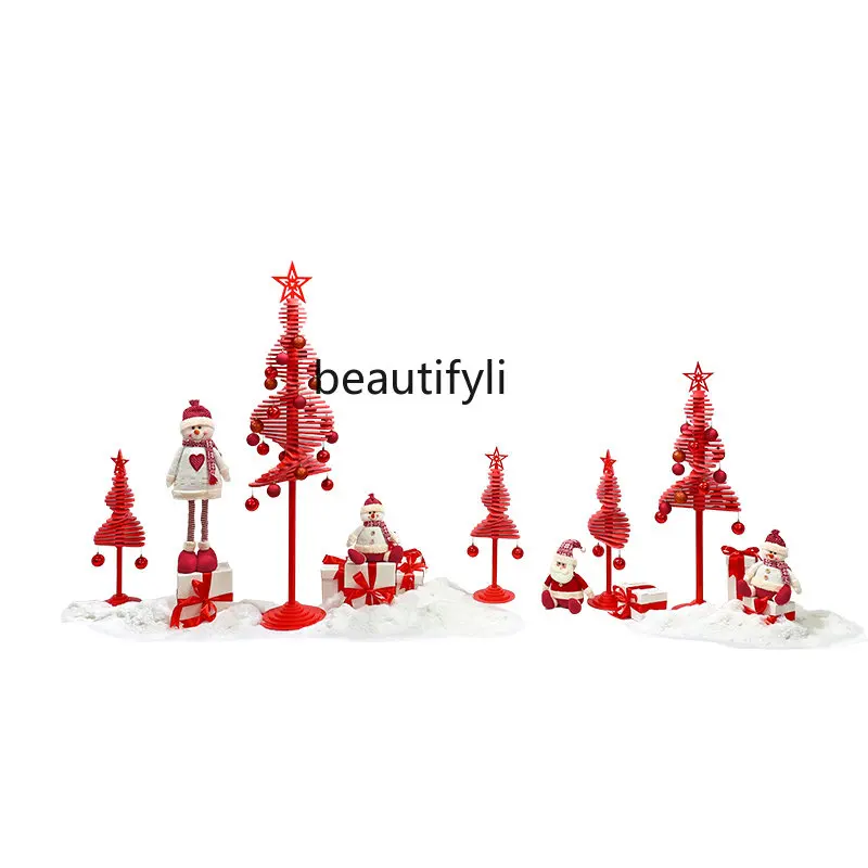 

yj Creative Christmas Tree Art Gallery Scene Layout Christmas New Year Showcase Display Ornaments