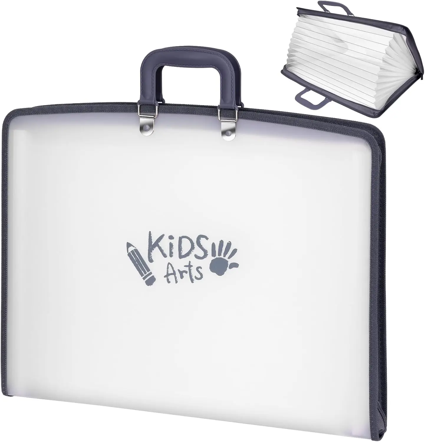 

Kids Art Portfolio with Handle, Zipper Closure, 13 Pockets - Oxford Cloth Organizer for Children's Artwork