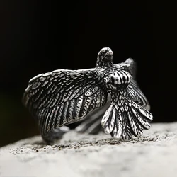 Fashion Vintage Eagles Rings For Men Women 316L Stainless Steel Punk Rock Animal Ring Fashion Amulet Jewelry Gifts Dropshipping