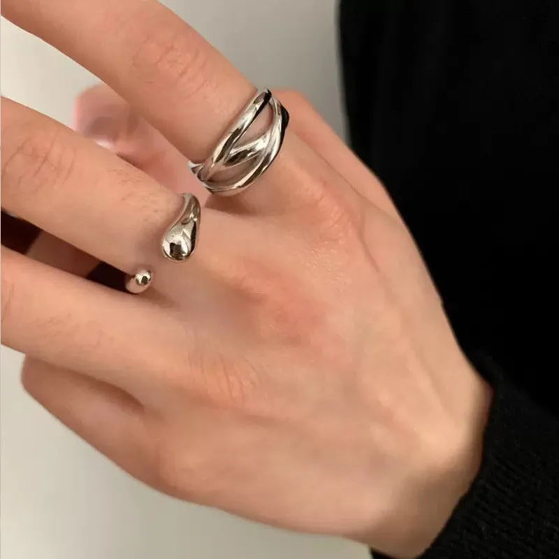 

YANGLIUJIA Irregular Metal Opening Ring European And American Style Personality Fashion Ring Ms Girl Travel Wedding Accessories