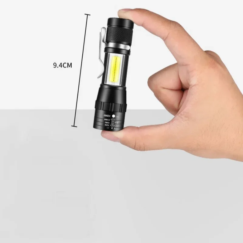 Mini Rechargeable LED Flashlight Small Portable Long Range Torch Pen Clip Strong Light Outdoor Household Camping Hunting Lantern