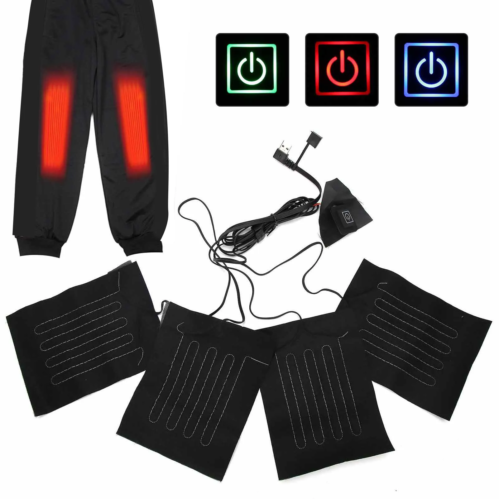 

USB Electric Heating Pads Cloth Warming Heated Clothes Vest Jacket Pads Heater Sheet Shoes Socks Warmer Pad Fiber Safety Heating