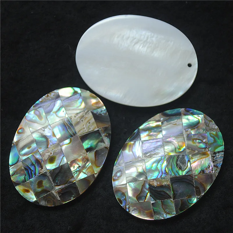 2PCS Natural Abalone Shell Cabochons Oval Shape Size 30X40MM DIY Jewelry Findings Good For Your Jewelry Designs