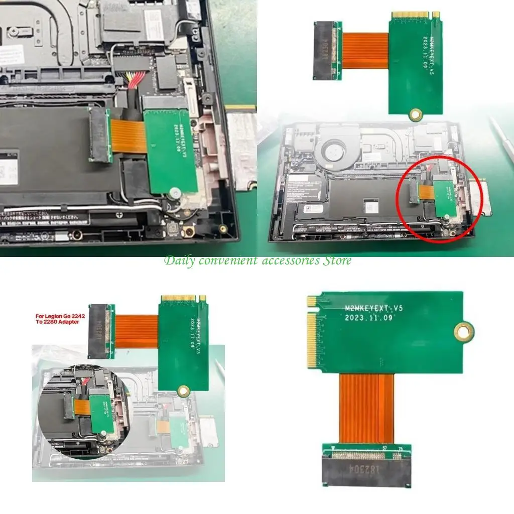 

97QB Durable NVMe Converter Board Transfercard for For Legion Go Modification 2240 to 2280 NVMe Hard Drive SSD Adapter