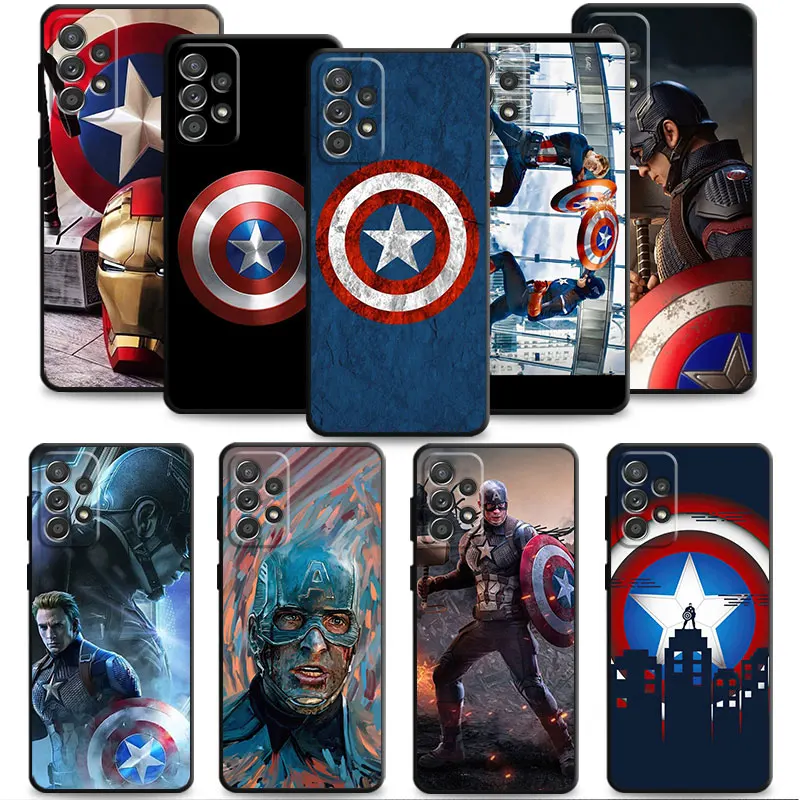 Marvel Captain America Phone Case For Samsung Galaxy A52 A12 A34 A54 A73 A53 A71 A51 A31 A33 A22 A21s A13 A32 A72 A23 Cover