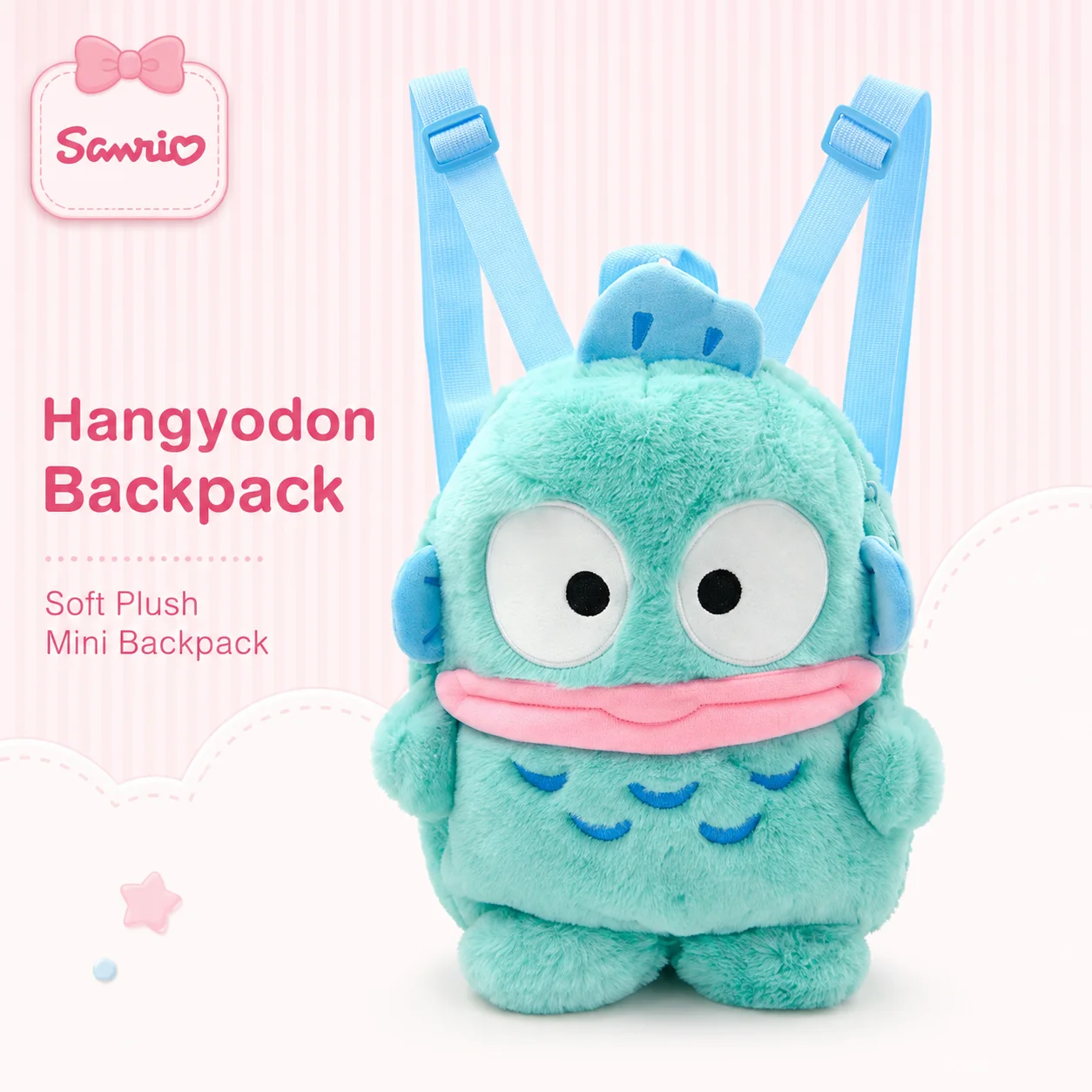 Sanrio Fish Hangyodon 3D Stereo Character Kawaii Weiche Schultasche Teenager Mädchen Kawaii Street Style Niedlicher Rucksack Cosplay Geschenk