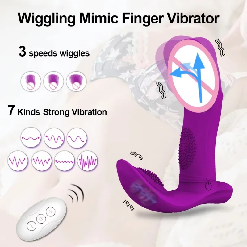يمكن ارتداؤها G Spot Vibrator Mimic Finger Clitoris Stimulator، هزاز اللباس الداخلي الهادئ مع جهاز تحكم عن بعد لاسلكي، للنساء ألعاب الجنس المثيرة #3