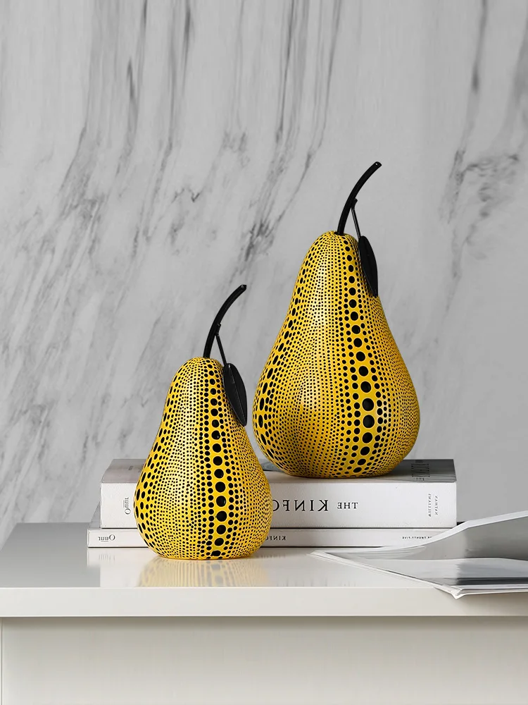 Nordic crafts pear decoration, modern and simple home office decoration soft resin