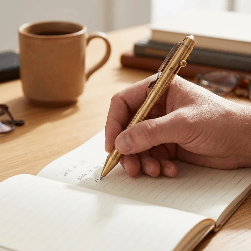 Brass Body Brass Pen Compatible With Parker Refills Solid Metal Structure Metal Signature Pen Retractable Bolt Mechanism