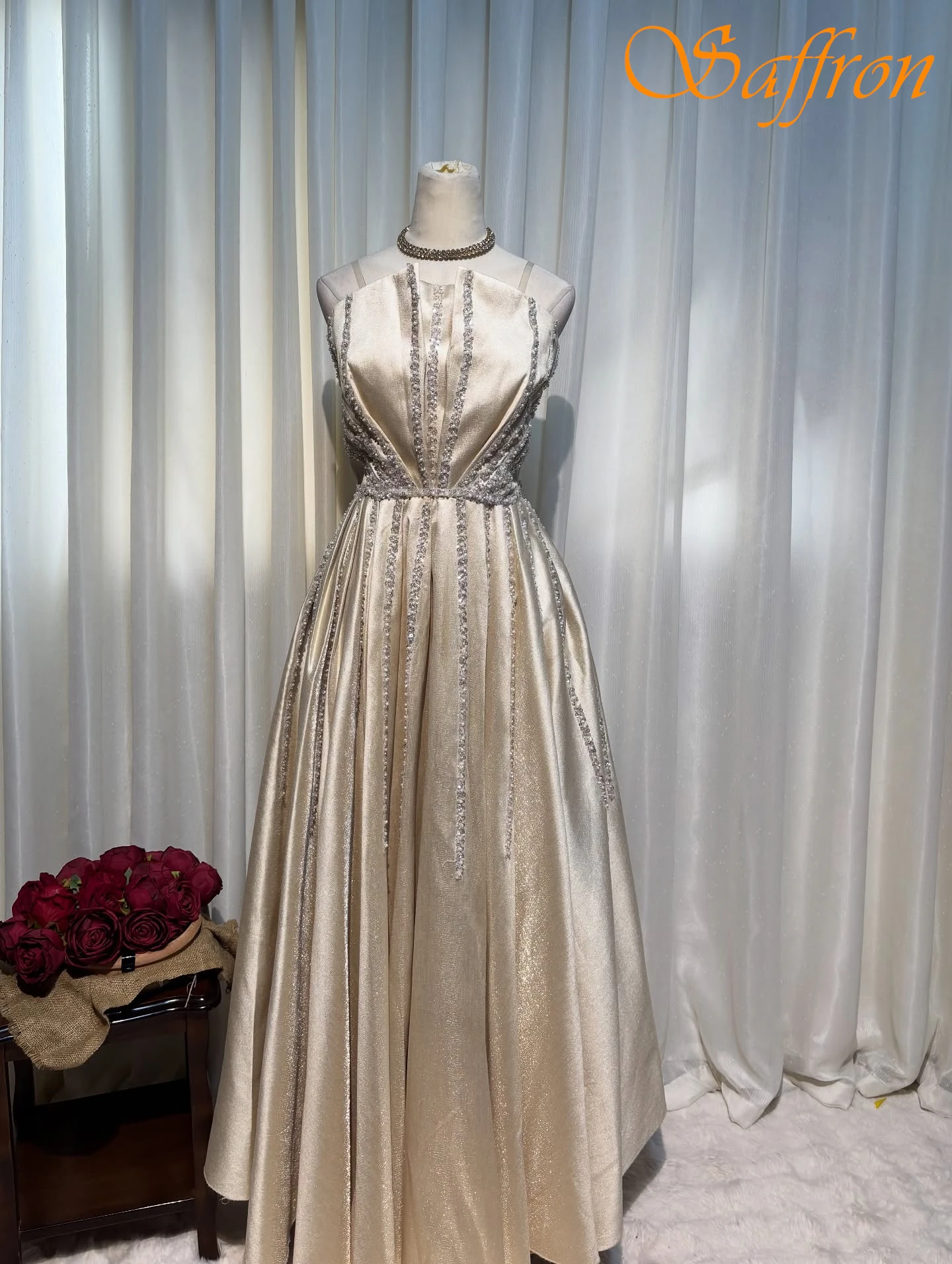 Vestido de noche elegante sin mangas, corte en A, personalizado, moderno, delicado, vestidos de celebridades, temperamento, vestidos para ocasiones a medida