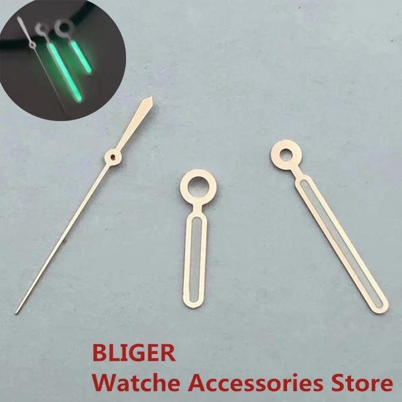 BLIGER Green Luminous Watch Hands Fit NH35/36 ETA2824 2836 Miyota8205 8215 821A Mingzhu DG2813 3804 Movement