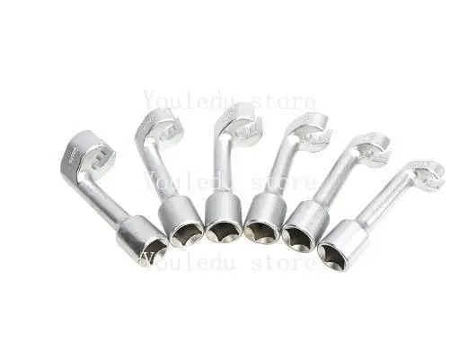 6 Pcs Fuel Injector Injection Sockets L-Type Wrench Open Ended Ring Wrench 1/2