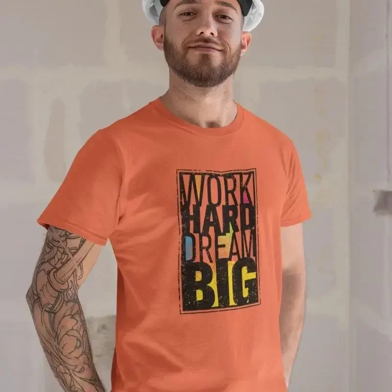 تي شيرت Work Hard Dream Big Seel لا تتخلى أبدًا ملهمًا #1