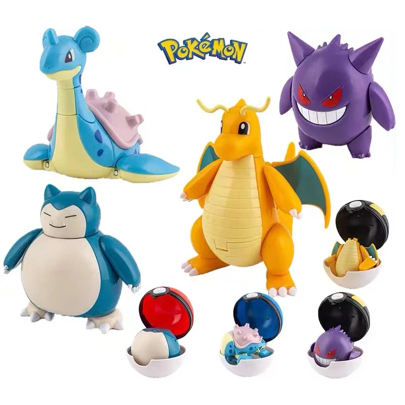 

Аутентичная кукла-трансформер Pok é mon Pok é Ball GENGAR Пикачу DRAGONITE MEW, орнамент ручной работы, детская игрушка в подарок на Рождество