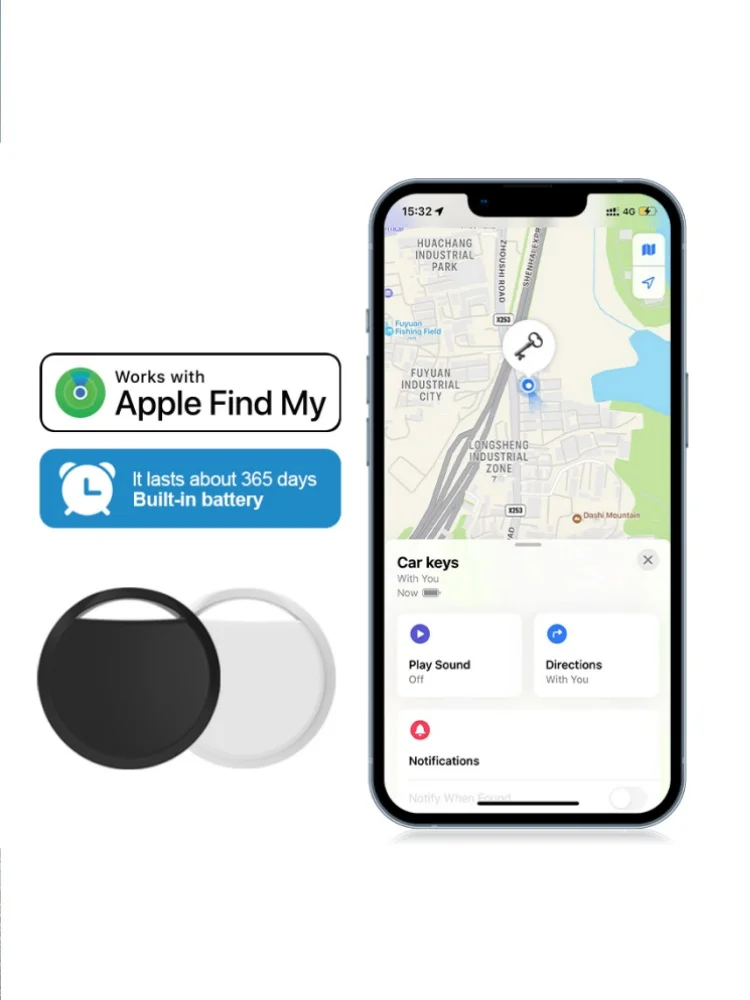 Appleの「探す」機能対応 ミニ追跡デバイス スマートiTag 子供/ペット/車/紛失物用GPSトラッカー スマートBluetoothトラッカー iOSシステム対応