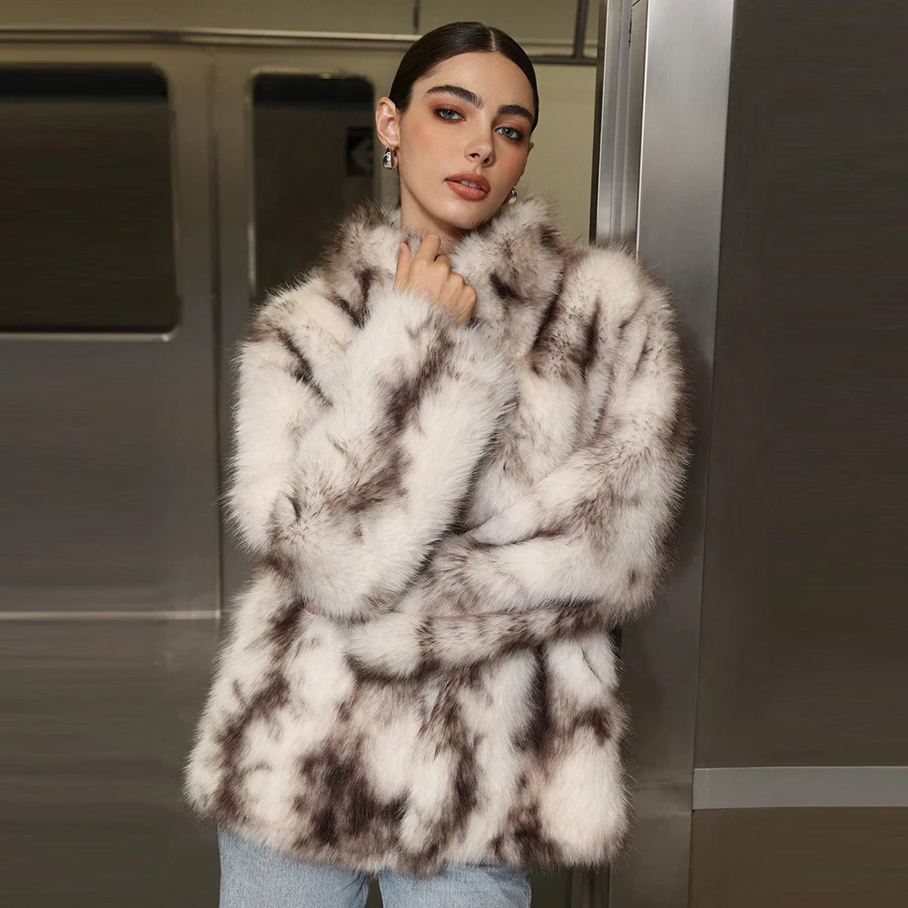 

Meyyithun женское пальто бело-черные куртки из искусственного меха с постепенным средним лацканом меховая куртка пушистая теплая толстая свободная искусственная лиса плюш
