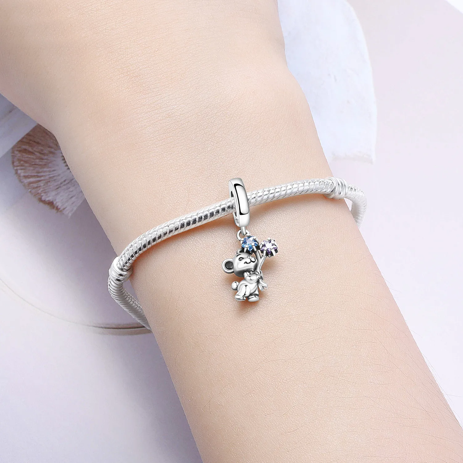 CYCUFF 925 Sterling Silver Star Bear Pendant Beads Fit Original Bracelet DIY Jewelry for Women Fashion Party Gift  Accessories