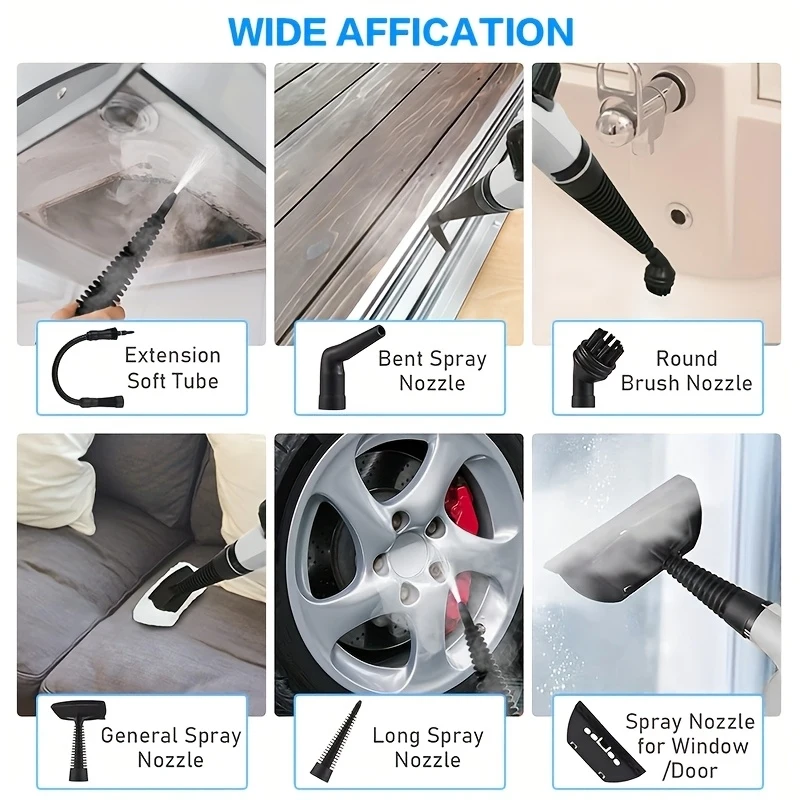 1050W High-Temperature Handheld Steam Cleaner with 9 Accessories for Home, Kitchen, Car & Furniture Surfaces