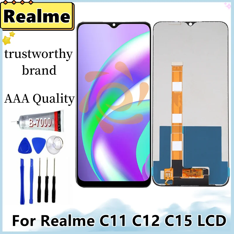 100% Tested LCD For OPPO Realme C11 C12 C15 LCD RMX2185 RMX2180 RMX2189 LCD Display Touch Panel Screen Digiziter Sensor Assembly