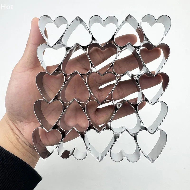 Heart Cookie Cutters 25 Cavity Small Heart Shape Cookie Cutter Valentine, Wedding Biscuit Molds For Baking Mini Cookie Stainless