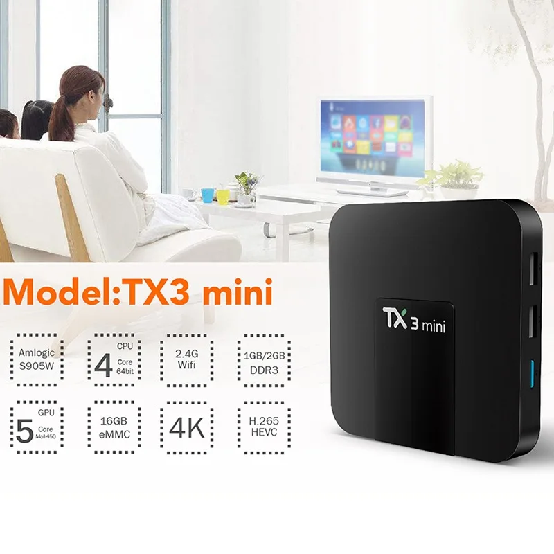 TX3 Mini Smart TV Box, Android 8.1, 11.0, Amlogic RK3228A, 2G, 16G, 4K, H.265, 2.4G, Wi-Fi, Set-Top TV Streamer, Receptor, leitor multimédia, 2021