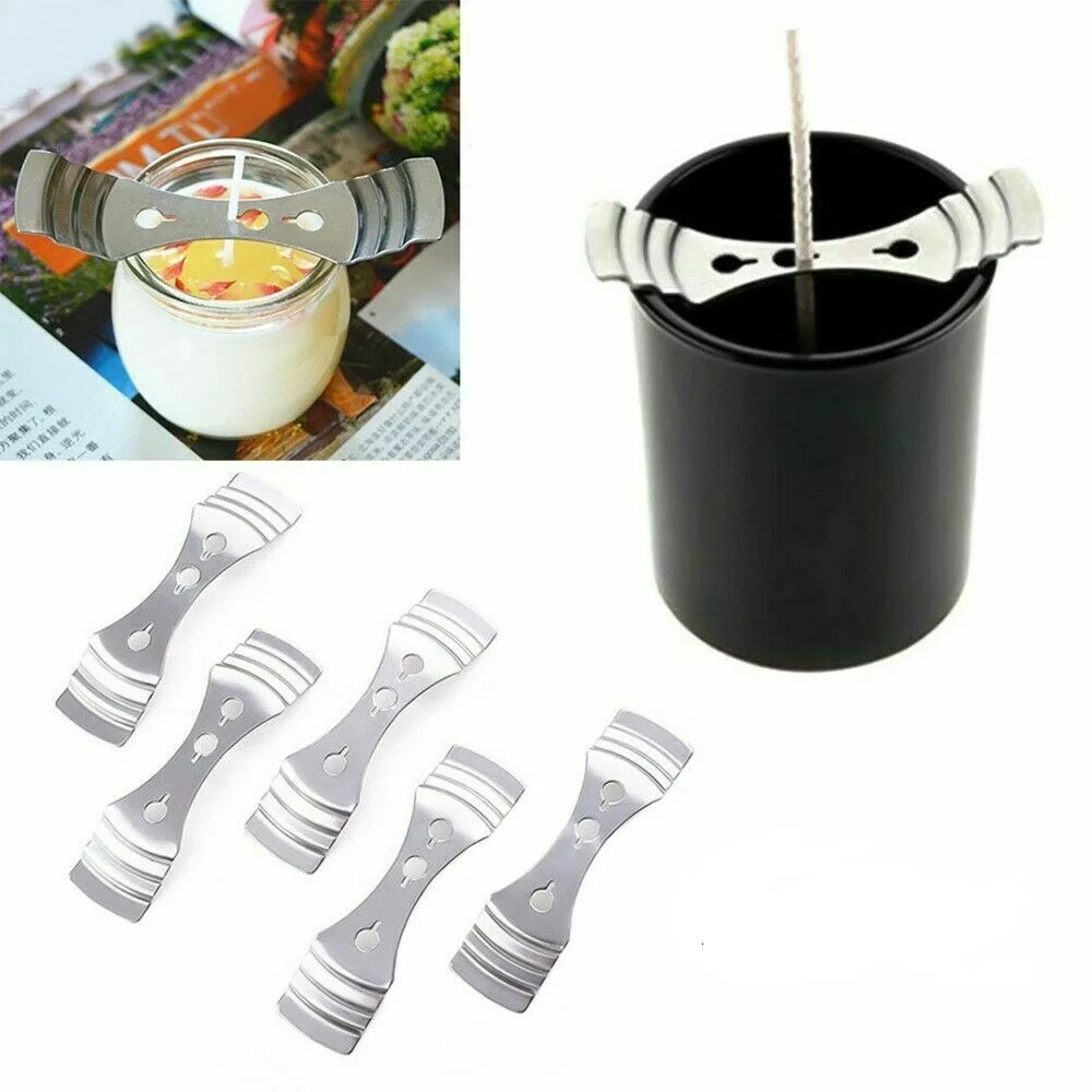 5pcs 3-Hole Candle Wick Centering Device Stainless Steel Candle Wick Holder Device for DIY Candles Making Candle Making Supplies