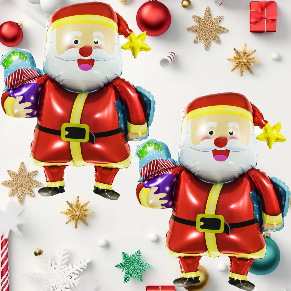 2 Stücke Weihnachtsmann Form Folienballons Weihnachtsdekorationen für zu Hause Partyzubehör Navidad 2026 Dekor