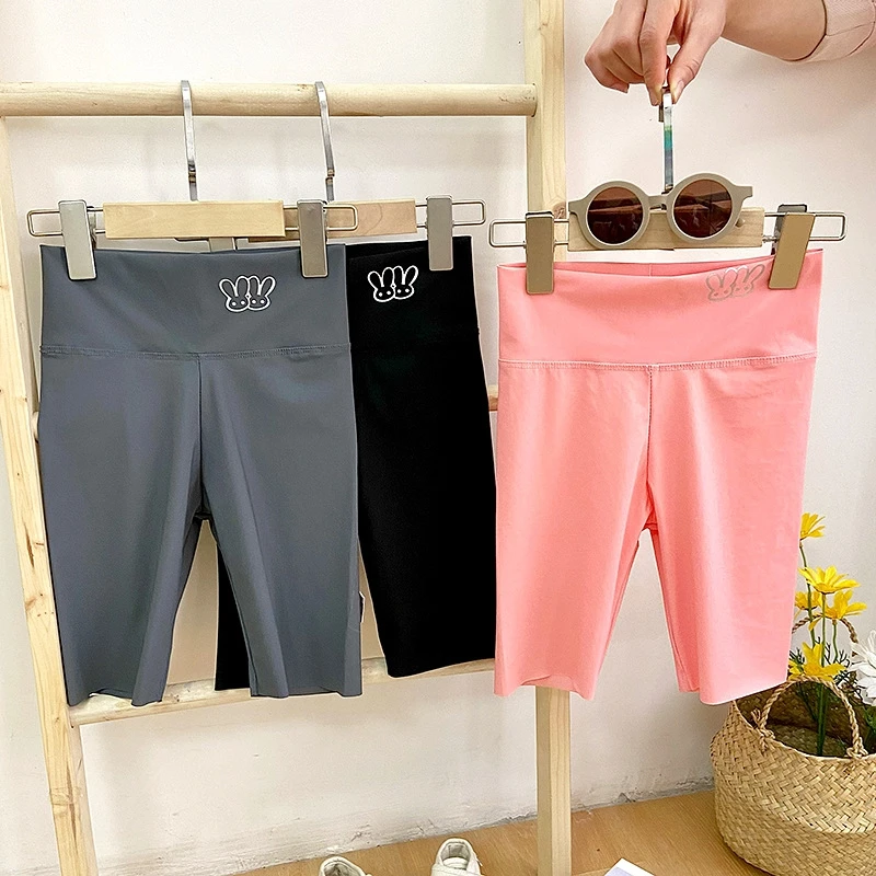 Children's Shorts for Girls Bottom Leggings Knee Length Kid Quick Dry Breathable Sports Pants Summer Solid Color Shorts