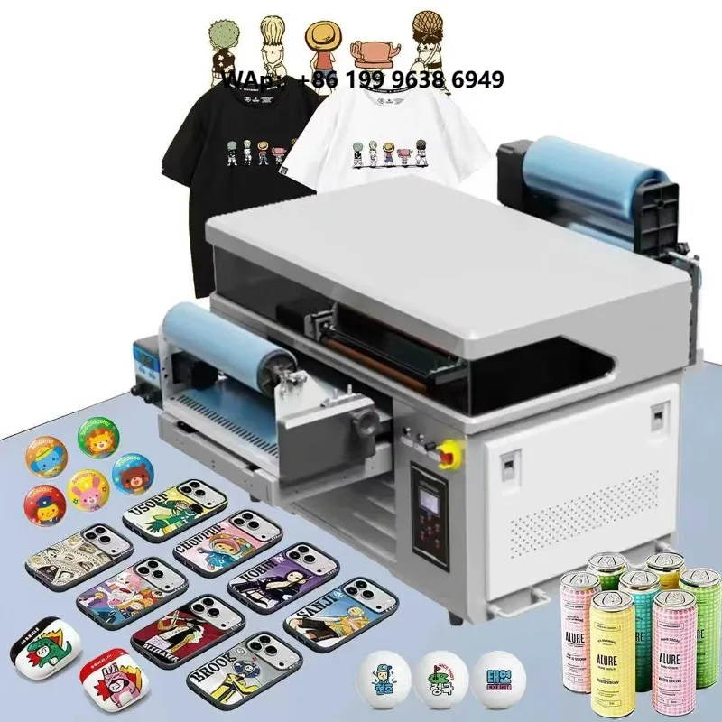 4060 A3/A2 3-in-1 UV DTF Inkjet Printer for XP600 Print Head Optional Flat/Cylinder Film Sticker Printing Tube Bill Printer