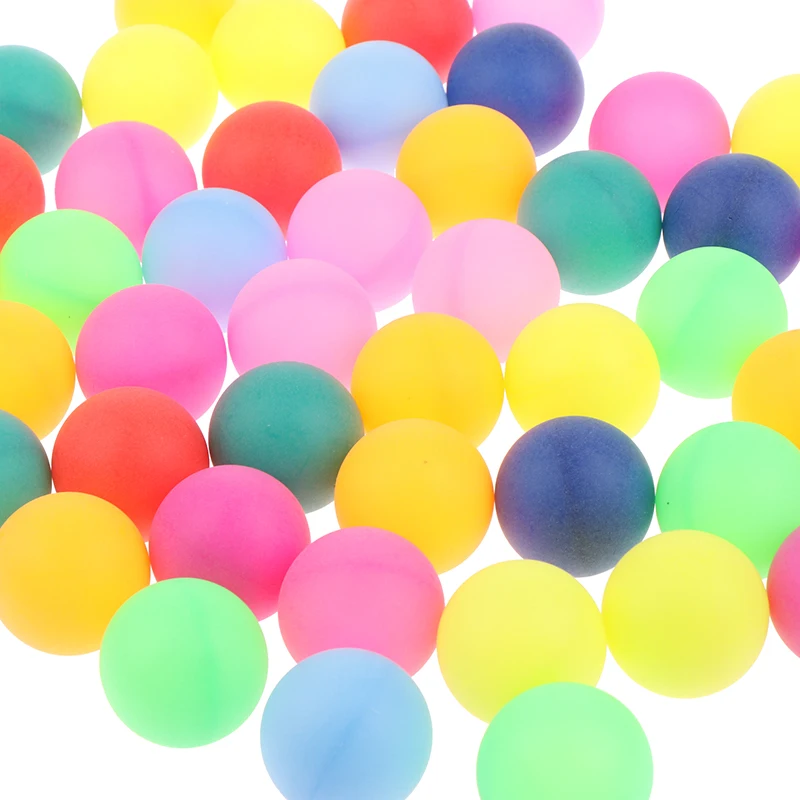 50 Pcs /Pack Colorful Ping Pong Balls 40MM Entertainment Table Tennis Balls for Game Frosted Mixed Colors