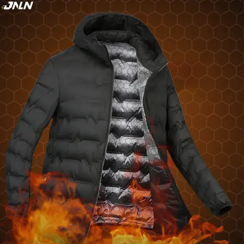 JNLN Men's Winter Down Jacket Duck Down Lightweight Padded Jackets Hiking Camping Climbing Trekking Graphene Lining Warm Coat