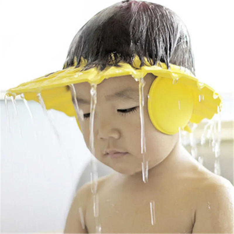 

With ear protection models baby shampoo cap adjustable children hairdressing bath thickened bath cap