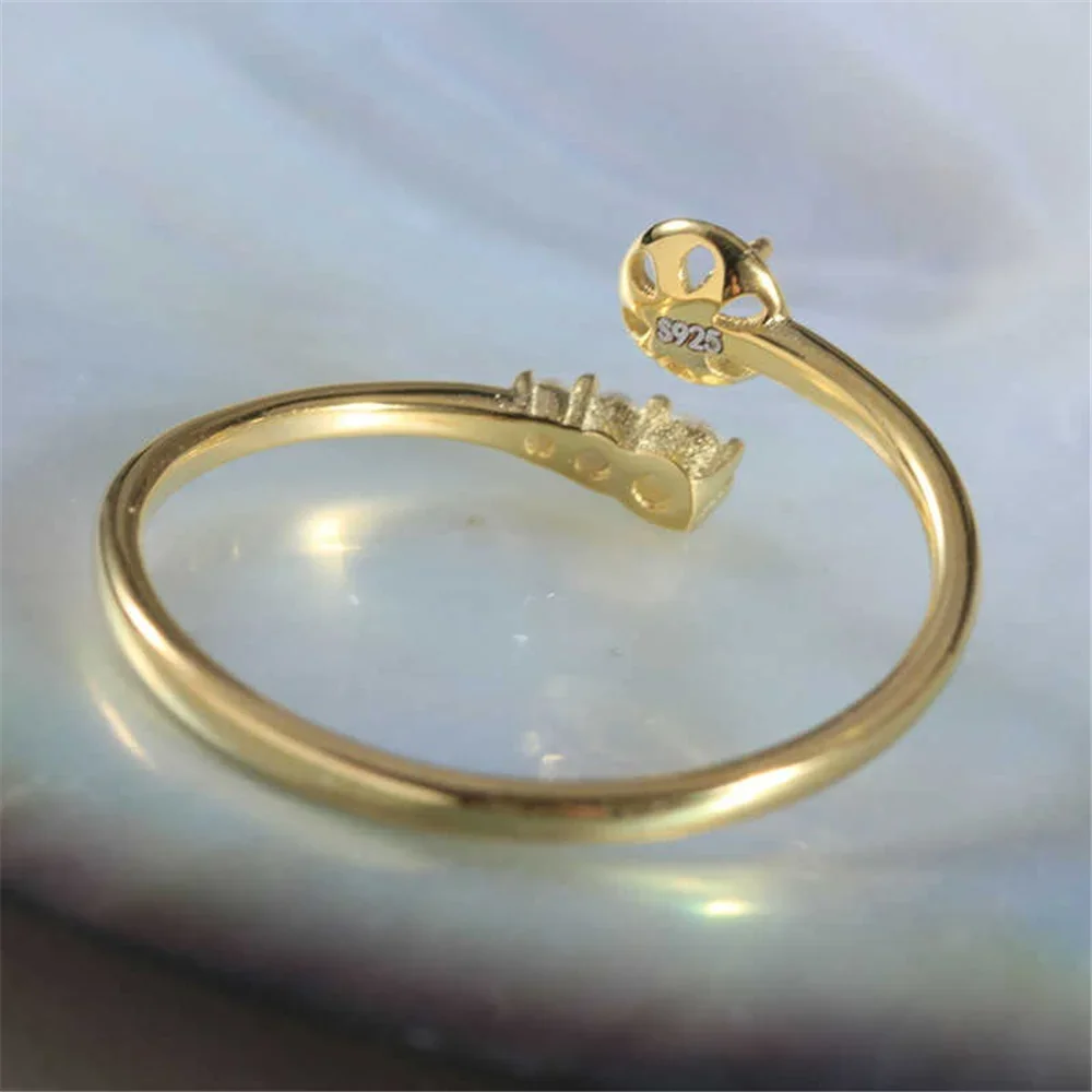 

Твердые кольца из стерлингового серебра S925 с жемчугом, фурнитура и аксессуары - для изготовления ювелирных изделий, оптовая продажа, товары для рукоделия 6-12 мм