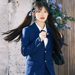 2025 Daily Japanese JK Uniform Jacket Korean High School Uniforms Navy Blue Blazer Coat Suit School Clothes Girl Student Seifuku