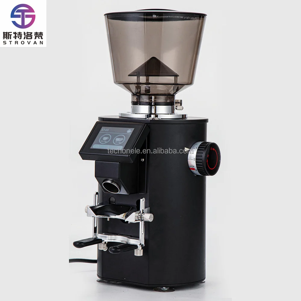 

Коммерческая кофемолка, автоматическая электрическая со светодиодным дисплеем, шлифовка весом и временем, заусенцы 64 мм для магазина